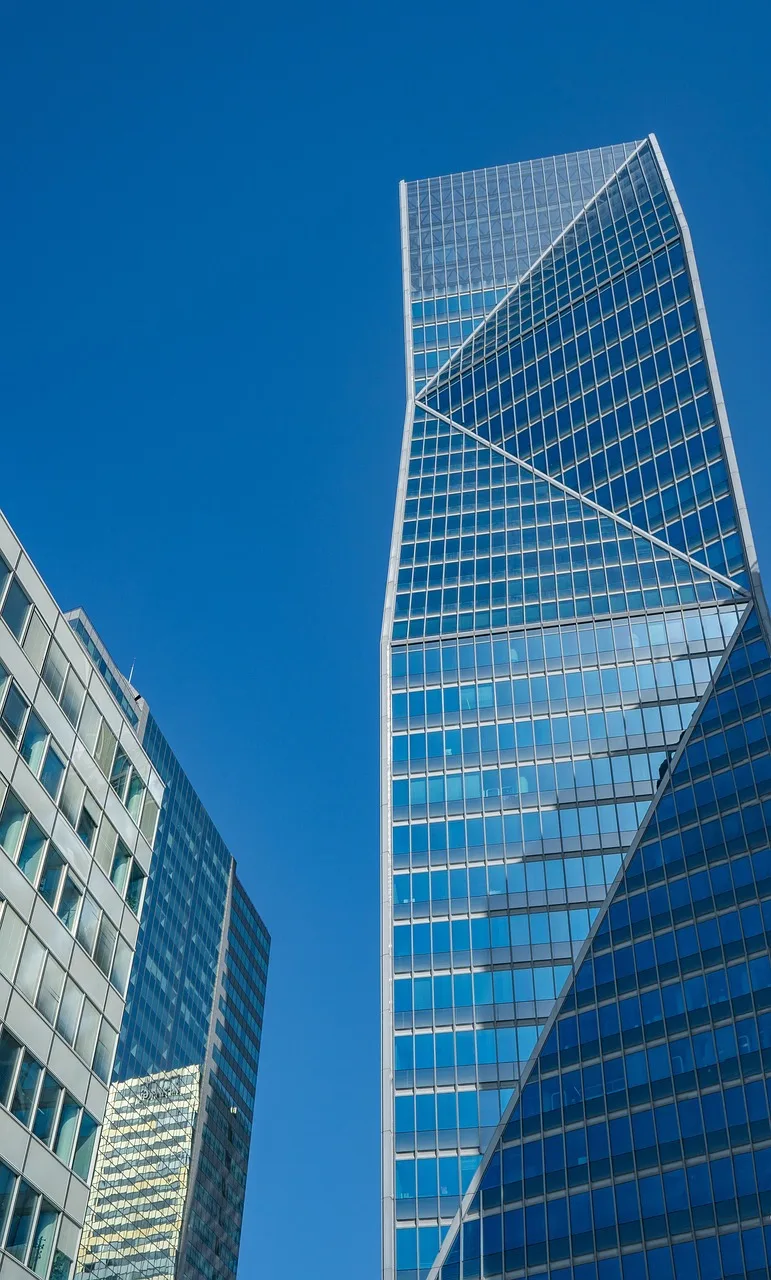 skyskraber, arkitektur, bygning, moderne, office blok, perspektiv, facade, by, urbane, paris